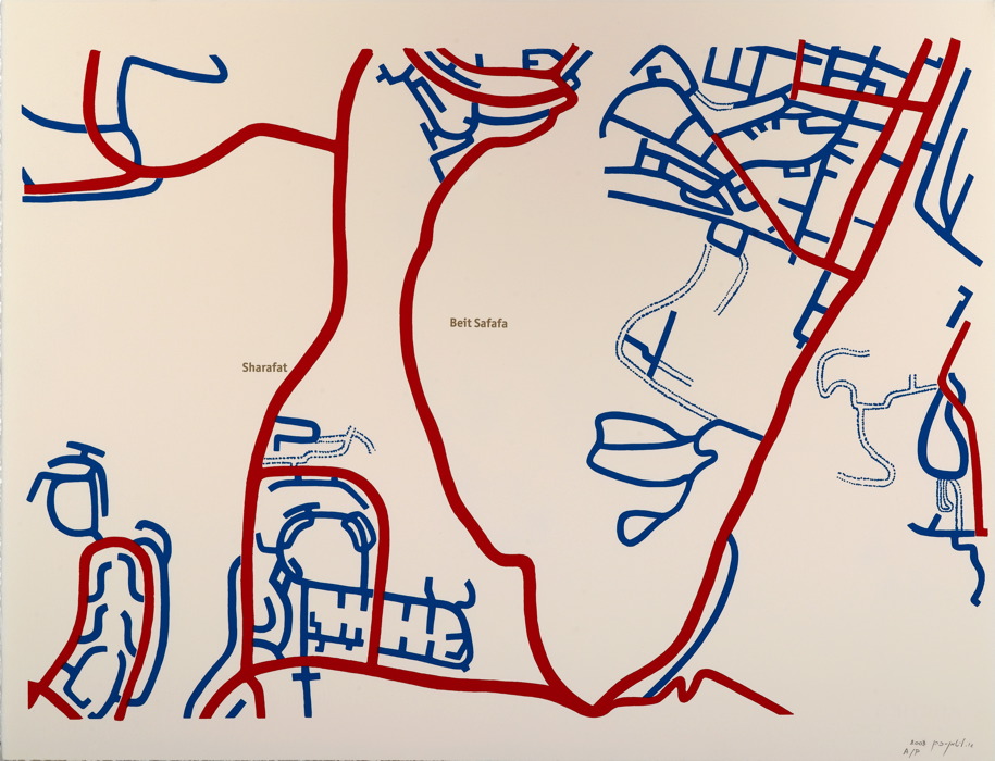Map # 1, Beit Safafa / Talpiot, 2003
Screen Print diptych on paper
Ed. 1/6
50 x 65 cm (each)
Road Map 1b