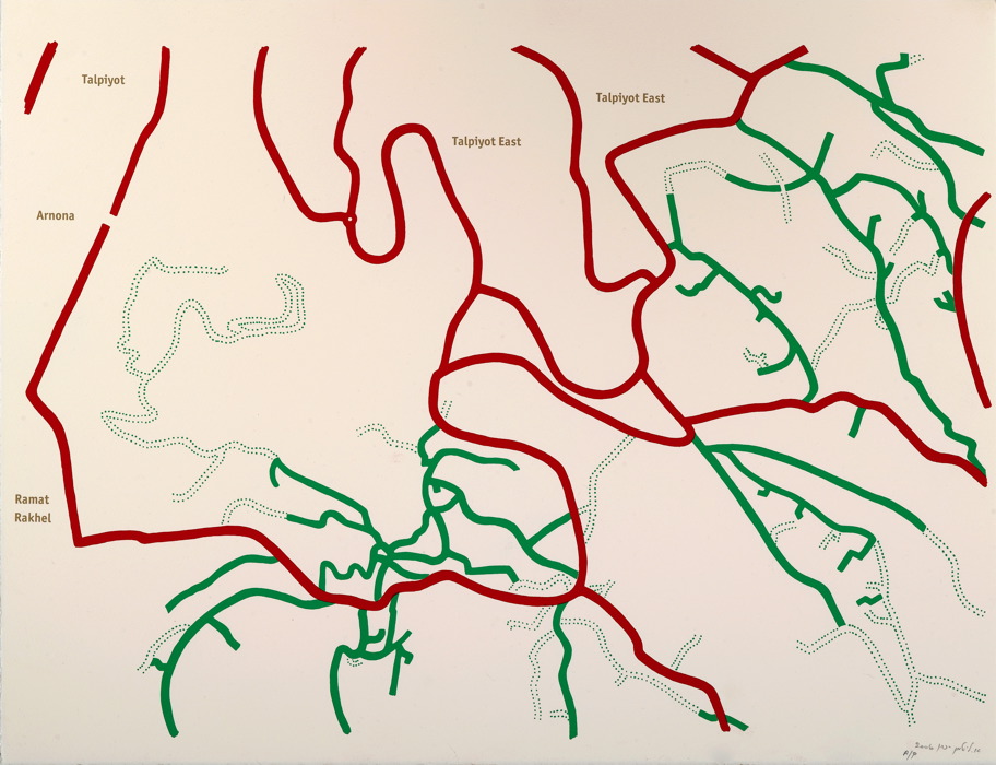 Map # 2, Sur Baher / Ramat Rahel, 2006
Screen Print diptych on paper
Ed. 1/6
50 x 65 cm (each)
Road Map 2a