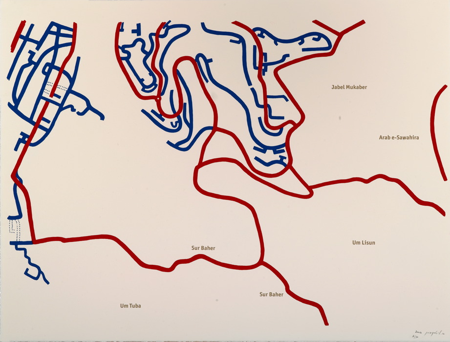Map # 2, Sur Baher / Ramat Rahel, 2006
Screen Print diptych on paper
Ed. 1/6
50 x 65 cm (each)
Road Map 2b