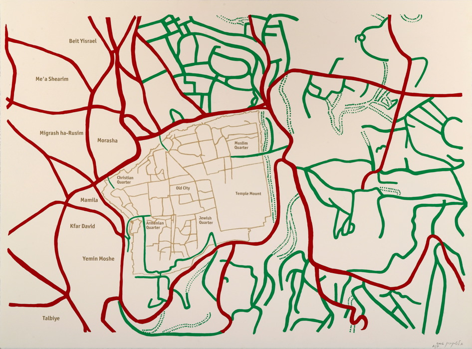 Map # 4, Old City, 2006
Screen Print diptych on paper
Ed. 1/8
50 x 65 cm (each)
Road Map 4a