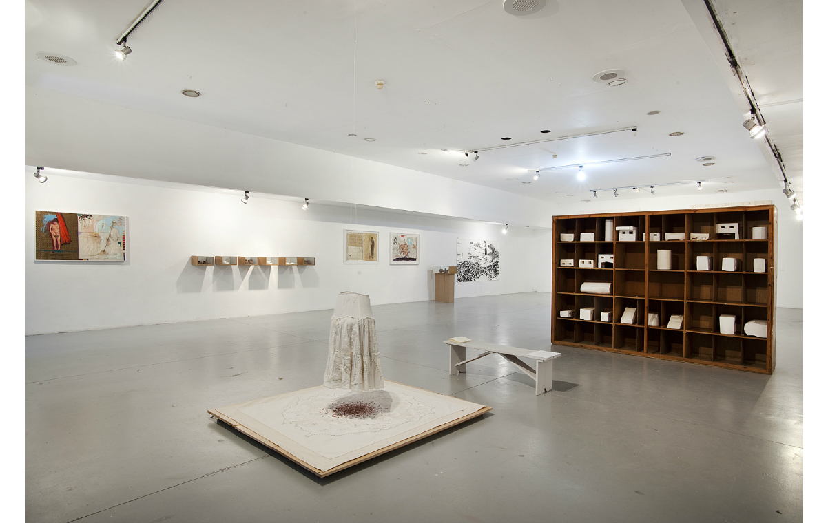 Installation, Dressed Land (2016) and 2 videos, DADA-JERUSALEM (2014) and The Spring (2015) All that remains 04