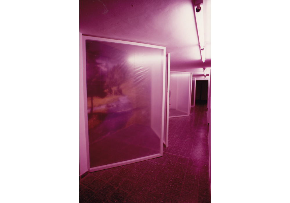 Niche no.3 with two posters of mountain landscape, walkman, loudspeakers, church music,
(214 x 237 x 71cm)
Niches 009
