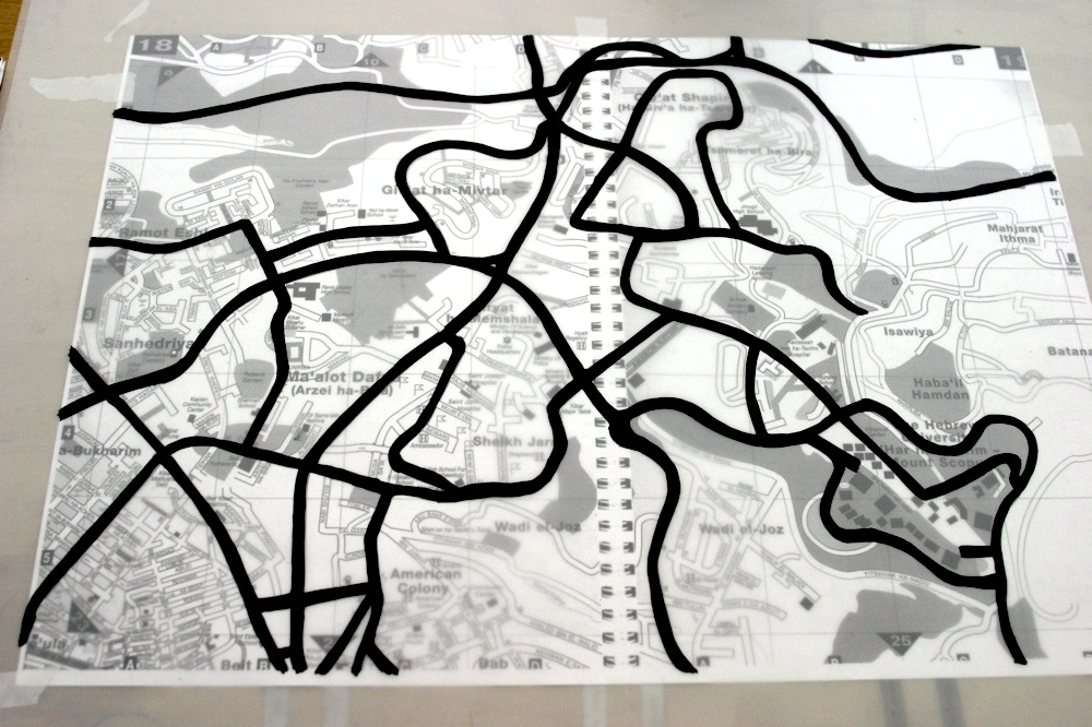 Drawing a map in the studio Road Maps 03
