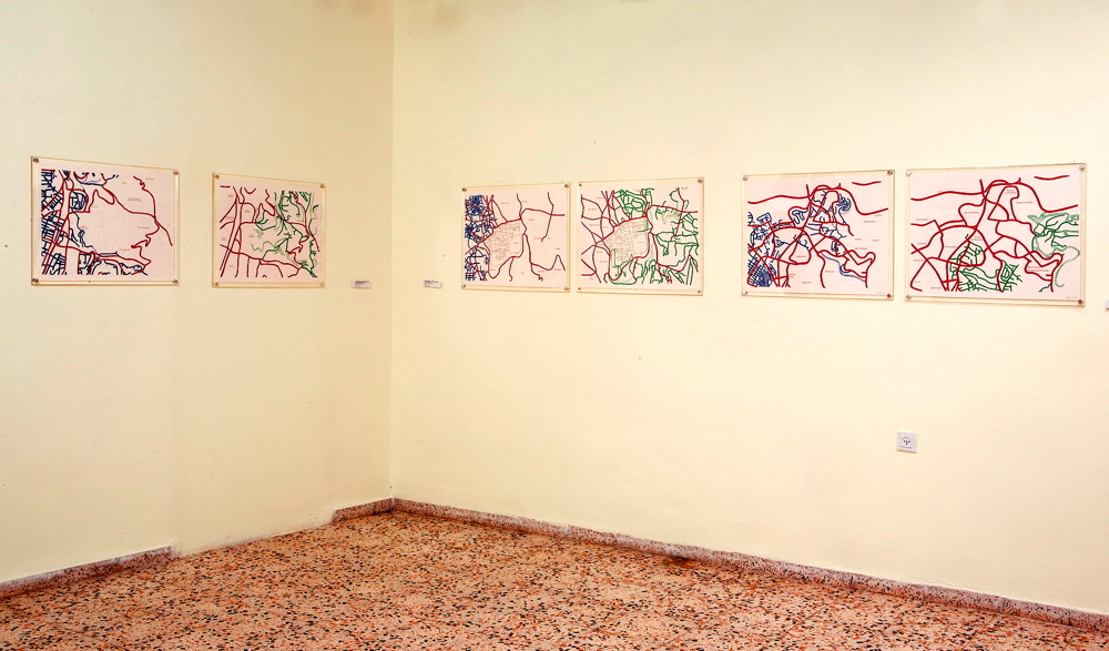 Borderline Mapping – Road Maps (2001-2006), screen print diptych on paper, Map # 4, Old City, 2006, and Map # 5, Mount Scopus / Isawiya, 2006
The House 004
