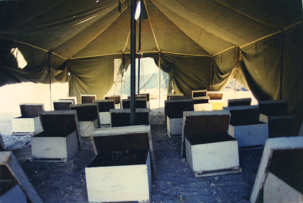 'Virgin of Israel and Her Daughters' 1994
Installation in preparation inside an army tent in Tel Hai, Galilee
Virgin of Israel 001