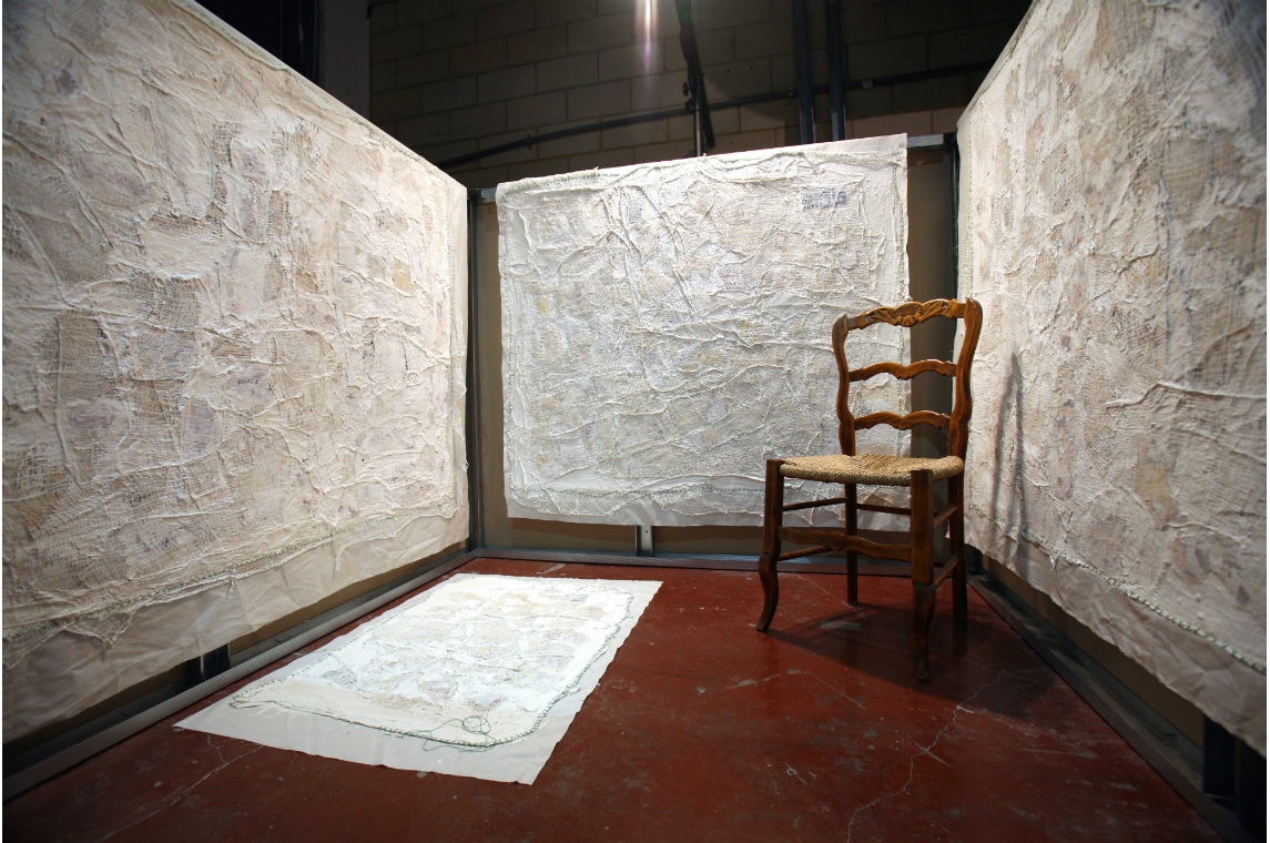 Wounded Maps, installation and performance at the Yellow Submarine in Jerusalem (2009) Wounded Land installation 2009